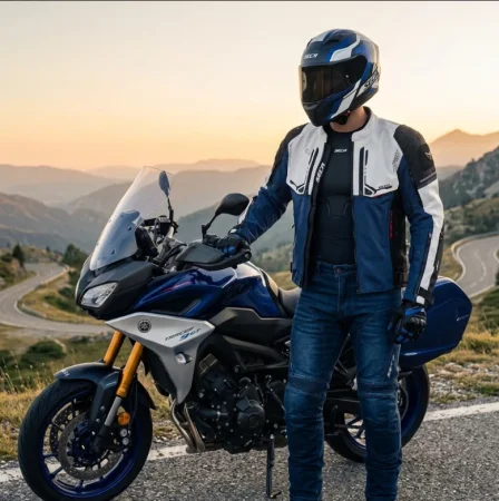 Bunda na moto SECA Avatar III šedo/modrá