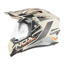 Enduro prilba na motocykel NOX N312 Track pieskova matná/oranžová