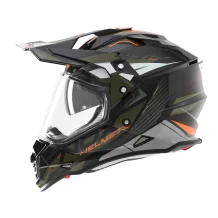 Enduro prilba na motocykel NOX N312 Track khaki/oranžová