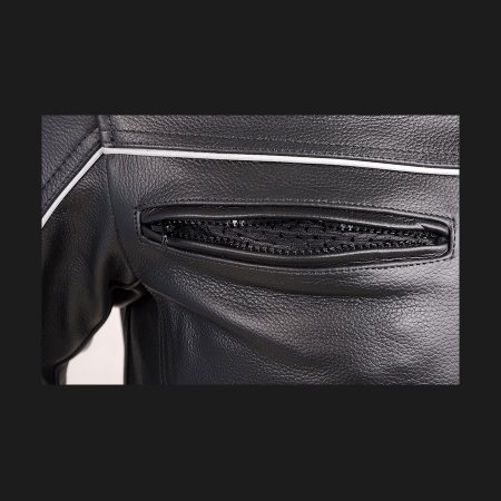 Kožená bunda na motorku L&J SILVERLINE pánská černá - Velikost oblečení: 2XL