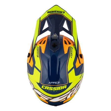 Motokrosová prilba CASSIDA Cross Pro 2 Contra modro/oranžovo/fluo žltá