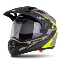 Enduro prilba CASSIDA Tour 2.0 X-TRA piesková/žltá fluo/zelená/čierna matná