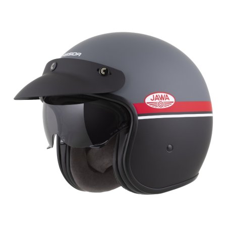 Helma na motorku CASSIDA Oxygen 2.0 JAWA OHC šedo/černo/červeno/bílá