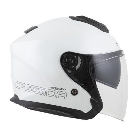 Otevřená prilba na motorku CASSIDA Jet Tech 2.0 Solid bílo/černo/šedá