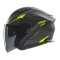 Otevřená helma na motorku NOX N130 Myst černá matná/žlutá fluo