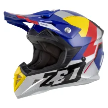 Motokrosová helma ZED X1.9 Tendo modrá perleť/červená/žlutá/stříbrná