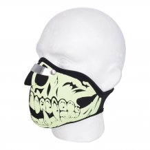 Neoprenová maska na motorku OXFORD Glow Skull čierna/fluo