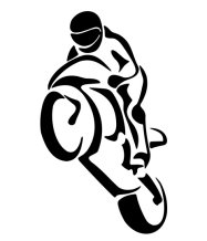 Samolepka motorkář WHEELIE černá