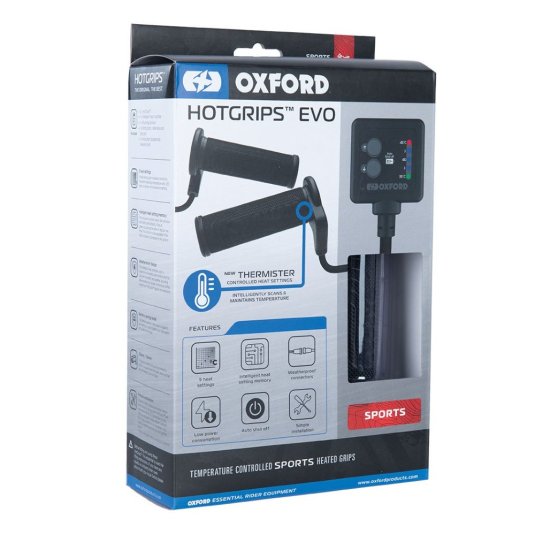Vyhrievané rukoväte na motorku Oxford Hotgrips Evo Sports čierne