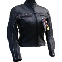 Dámska kožená moto bunda L&J SILVERLINE čierna
