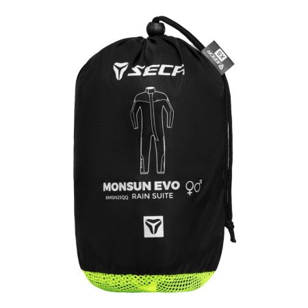 Nepromokavá kombinéza na motorku SECA Monsun Evo černá/žlutá fluo