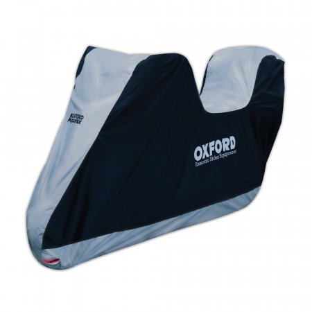 Plachta na skúter s kufrom OXFORD Aquatex čierna/strieborná