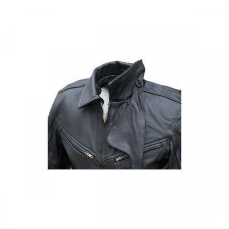 Kožená bunda na motorku L&J TRADE černá