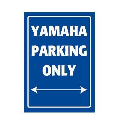 Plechová cedule Yamaha Parking Only modrá