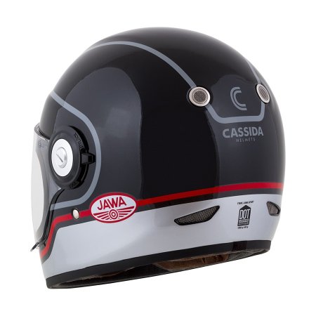 Integrálna prilba CASSIDA Fibre Jawa Sport čierna/strieborna/červená