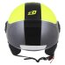 Otevřená helma na motorku ZED C35 žlutá fluo/černá