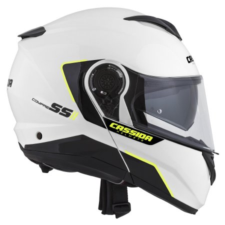 Vyklápěcí přilba na motorku CASSIDA Compress 2.0 Refraction černo/bílo/fluo žlutá