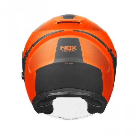 Otevřená helma na motorku NOX N128 Spirit oranžová fluo