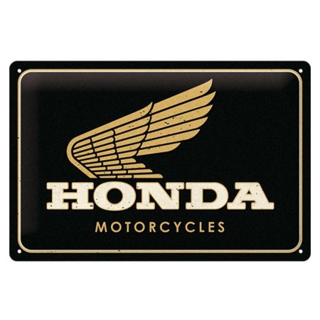 Plechová 3D ceduľa HONDA čierna/zlatá 30x20 cm