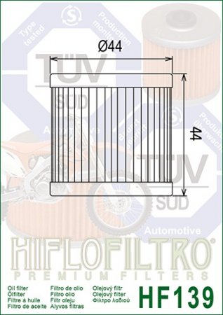 Olejový filter HIFLOFILTRO HF 139