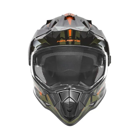 Enduro helma na motorku NOX N312 Track khaki/oranžová