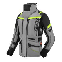 Dámská moto bunda SECA Arrakis III Lady šedo/černá/žlutá fluo