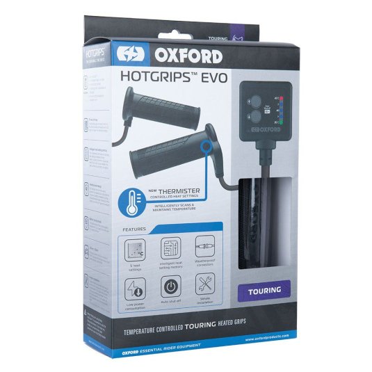 Vyhrievané rukoväte na motorku Oxford Hotgrips Evo Touring čierne