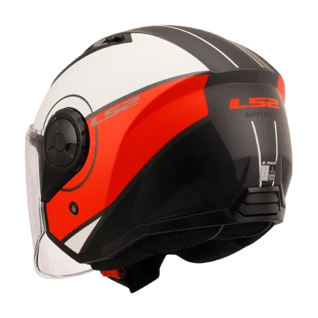 Otevřená přilba na motorku LS2 OF616 Airflow II Cover bílá matná/červená