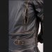 Kožená bunda na motorku L&J POLICE černá - Velikost oblečení: 4XL