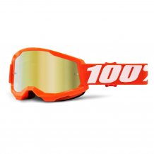 Motokrosové okuliare 100% STRATA 2 oranžové (zlaté zrcadlové plexi)