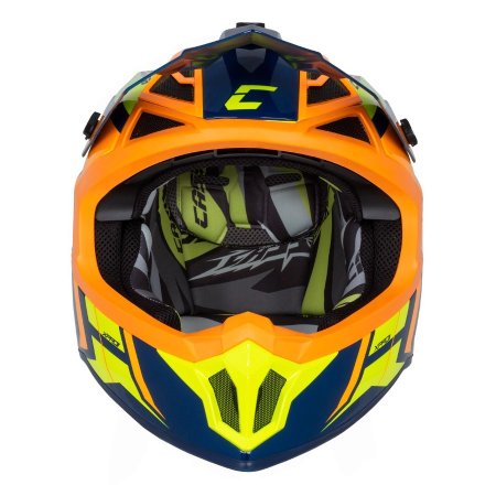 Motokrosová prilba CASSIDA Cross Pro 2 Contra modro/oranžovo/fluo žltá