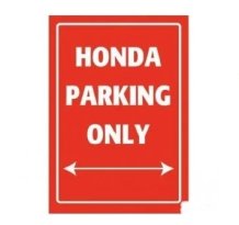 Plechová cedule HONDA Parking Only červená