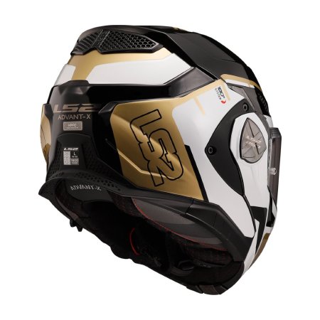 Překlápěcí přilba na motorku LS2 FF901 Advant X Metryk černá/bílá/zlatá