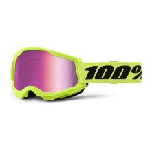Motokrosové brýle 100%  STRATA 2 žluté fluo (růžové plexi)