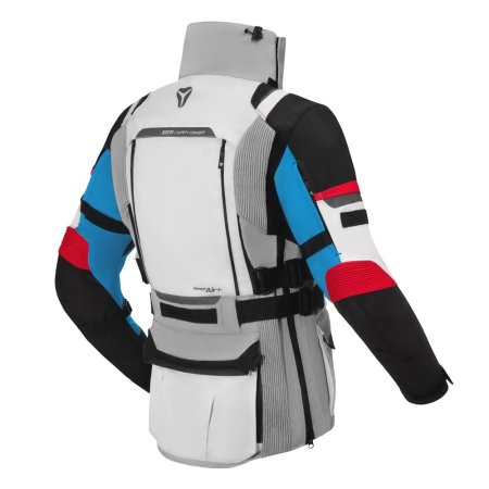 Bunda na motocykel SECA Arrakis III šedo/modro/červená
