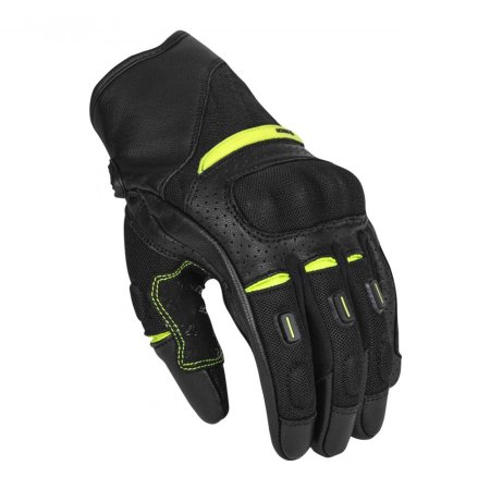 Letní rukavice na motorku SECA Axis Mesh II černé/žluté fluo