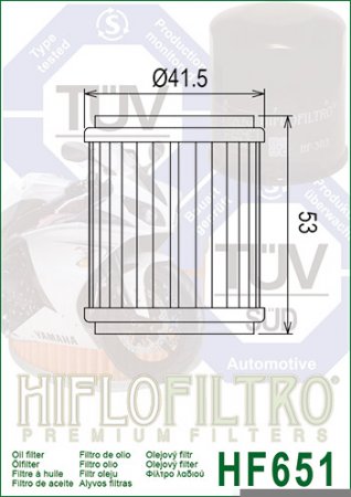 Olejový filter HIFLOFILTRO HF 651