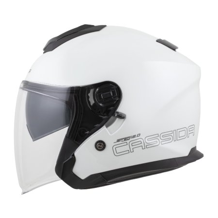 Otevřená prilba na motorku CASSIDA Jet Tech 2.0 Solid bílo/černo/šedá