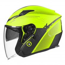 Otevřená helma na motorku NOX N128 Spirit žlutá fluo