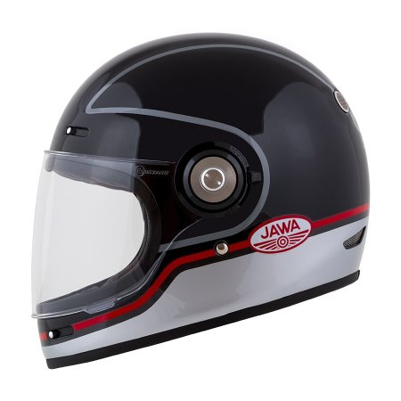 Integrálna prilba CASSIDA Fibre Jawa Sport čierna/strieborna/červená