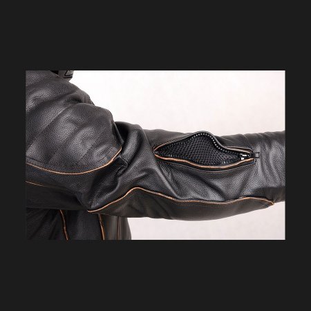 Kožená bunda na motorku L&J POLICE černá - Velikost oblečení: XL