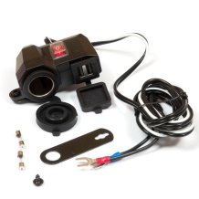 Voděodolná USB moto zásuvka 12V EXTREME 04-L s vypínačem a uchycením pod zrcátko
