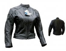 Dámská kožená bunda na moto L&J Muscle Lady černá