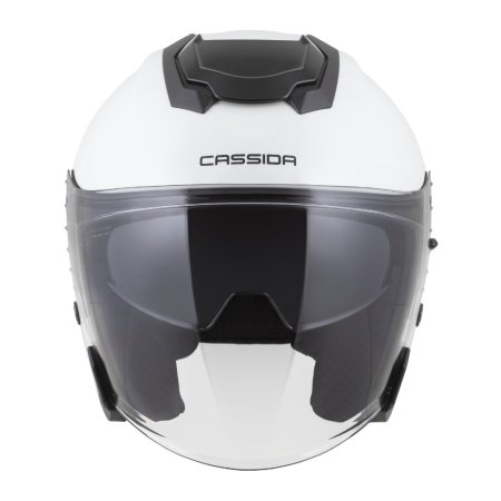 Otevřená prilba na motorku CASSIDA Jet Tech 2.0 Solid bílo/černo/šedá