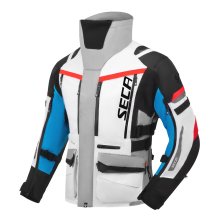 Moto bunda Arrakis III šedo/modro/červená