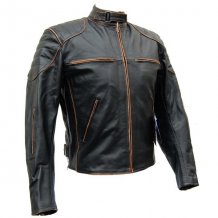 Kožená bunda na motorku L&J POLICE černá