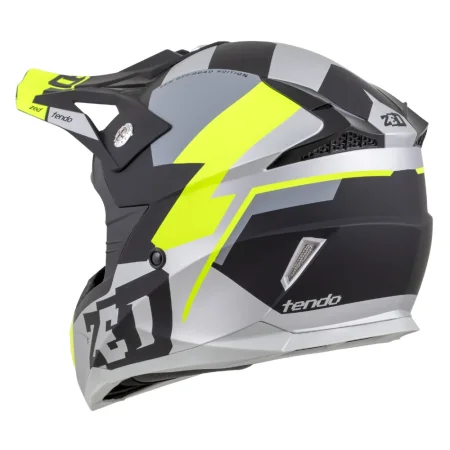 Motokrosová helma ZED X1.9 Tendo černá matná/tmavě šedá/světle šedá/žlutá fluo