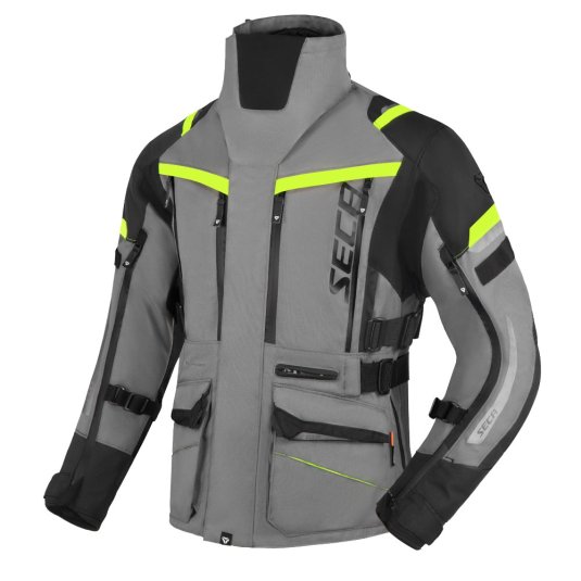 Bunda na motorku SECA Arrakis III šedo/černá/žlutá fluo