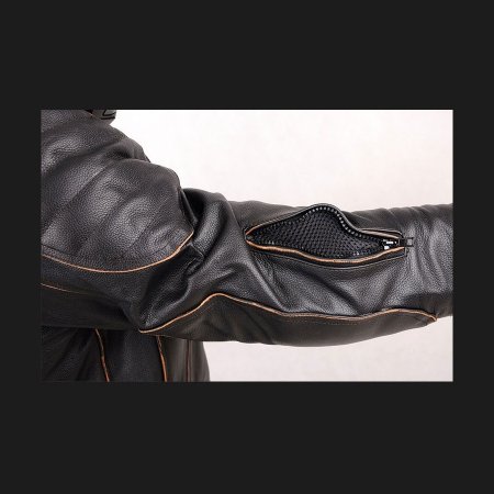 Kožená motorkářská bunda L&J POLICE s orlem černá