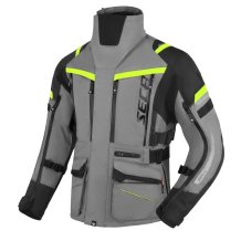 Bunda na motocykel SECA Arrakis III šedo/čierna/žltá fluo